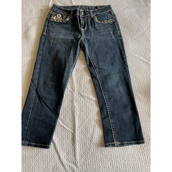 L.A. Idol USA Child's Embellished Bootcut Denim Jeans Size 9 W31 L18 Cotton Blen - Picture 4 of 6